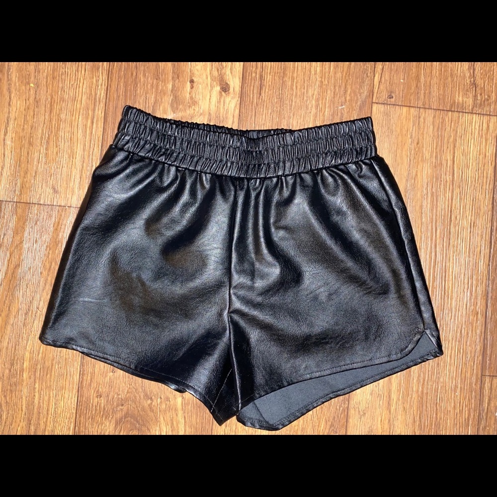 Black Leather Shorts